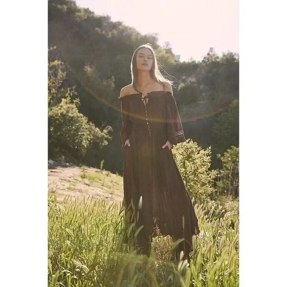 Free People | Dresses | Nwt Free People Endless Summer Beach Bliss Maxi  Dress In Chimney Brown | Poshmark